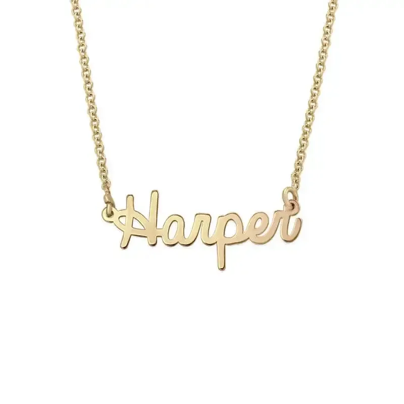 Customize Name Pendant Necklace in 14K Gold