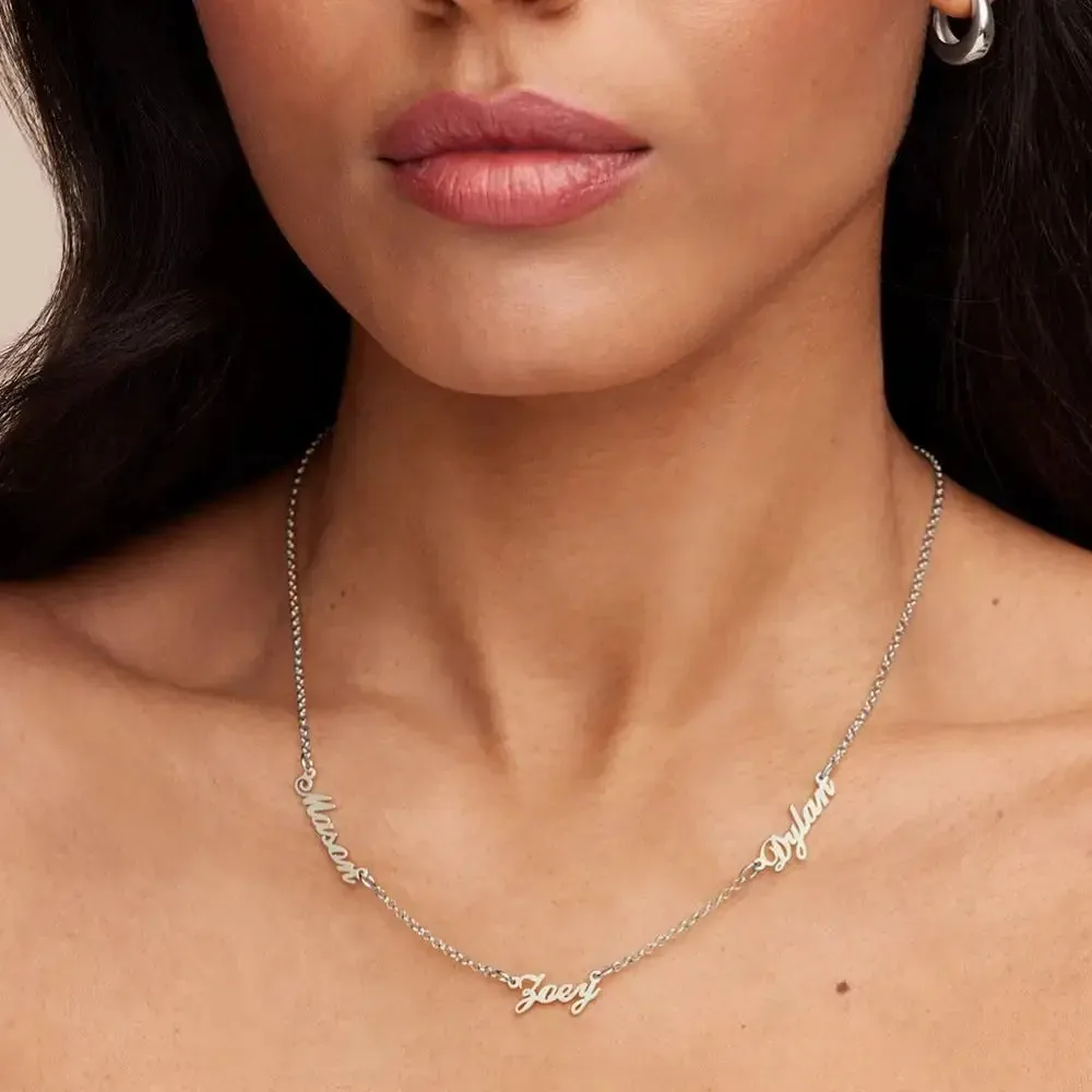 Customize Signature Name Pendant Necklace in 14K Gold