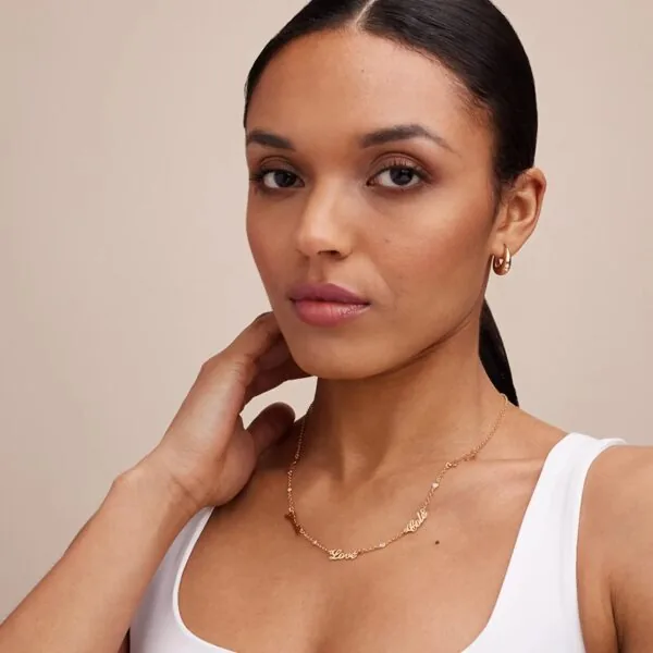 Customize Signature Name Pendant Necklace in 14K Gold