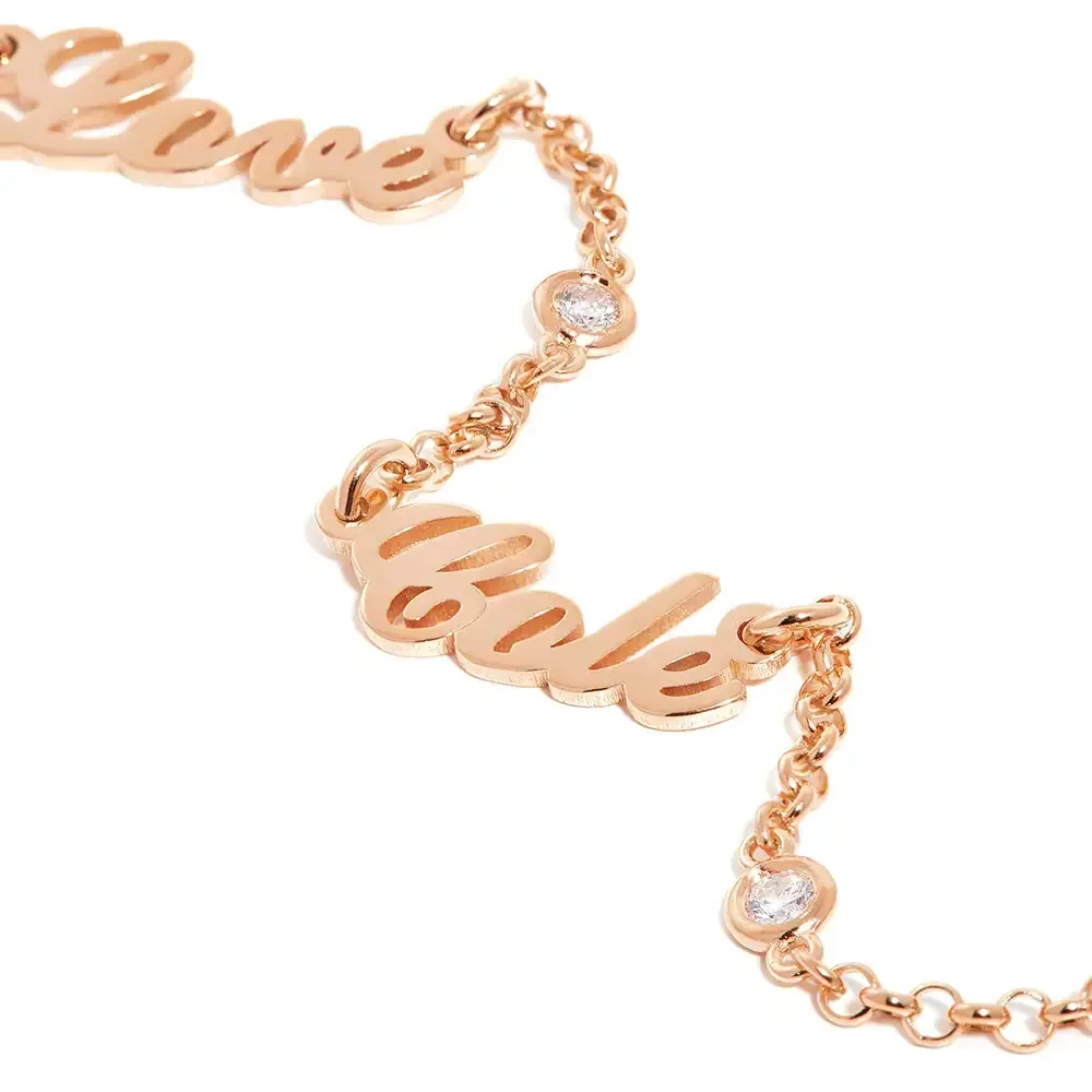 Customize Signature Name Pendant Necklace in 14K Gold