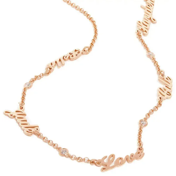 Customize Signature Name Pendant Necklace in 14K Gold