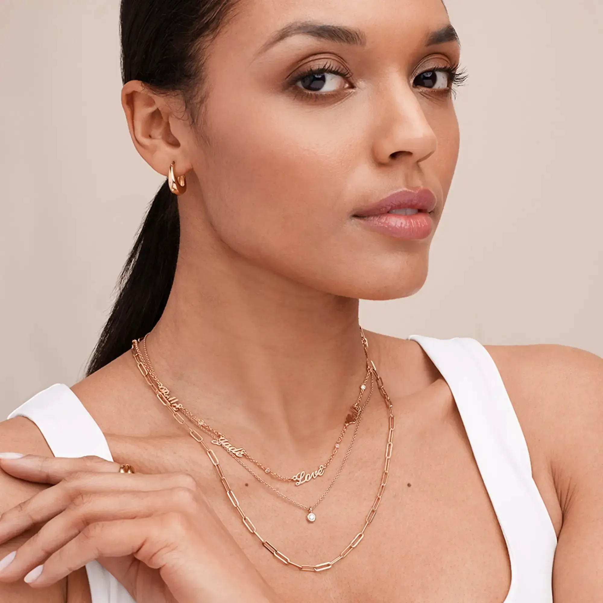 Customize Signature Name Pendant Necklace in 14K Gold