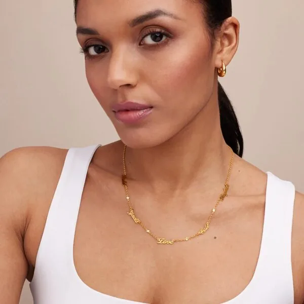 Customize Signature Name Pendant Necklace in 14K Gold