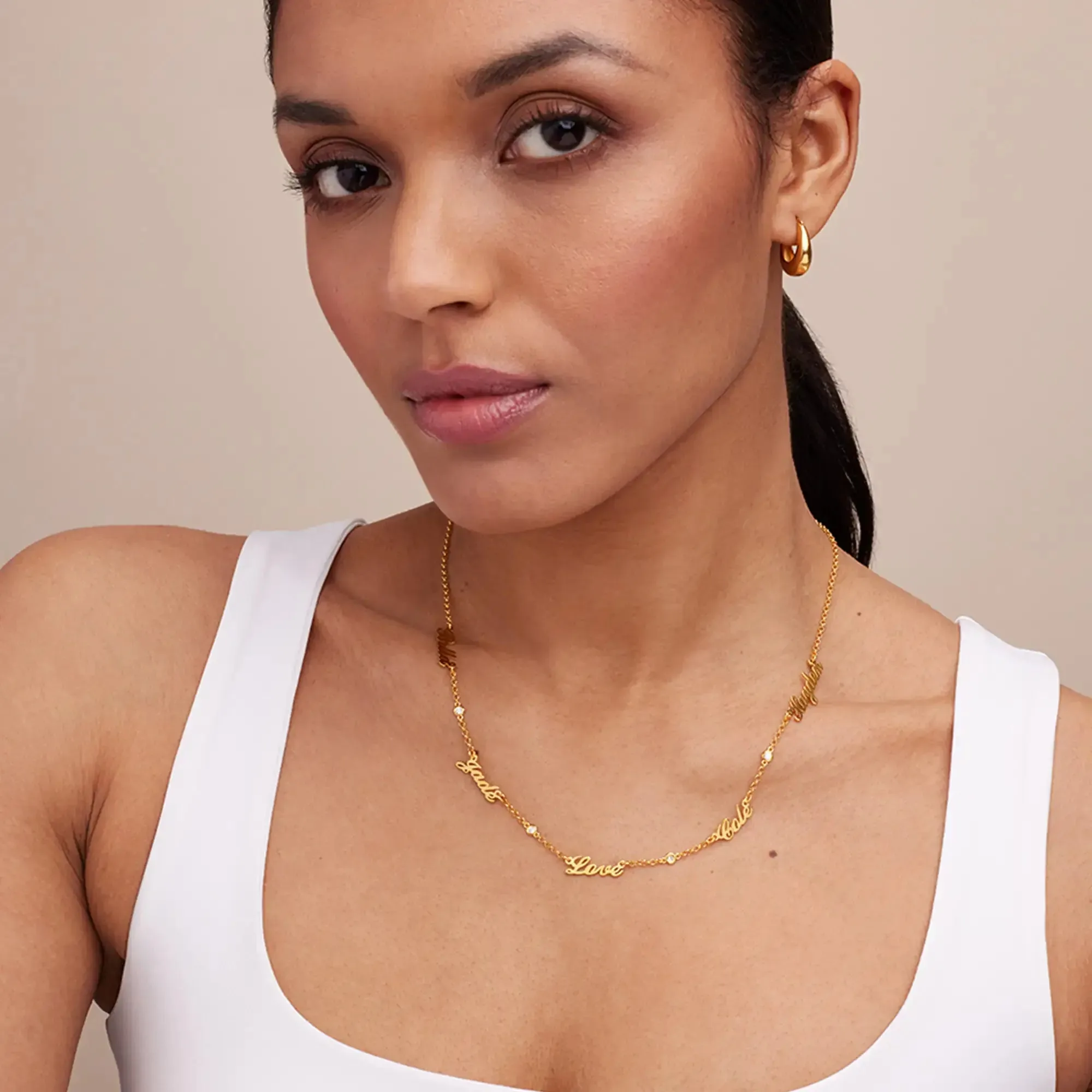 Customize Signature Name Pendant Necklace in 14K Gold