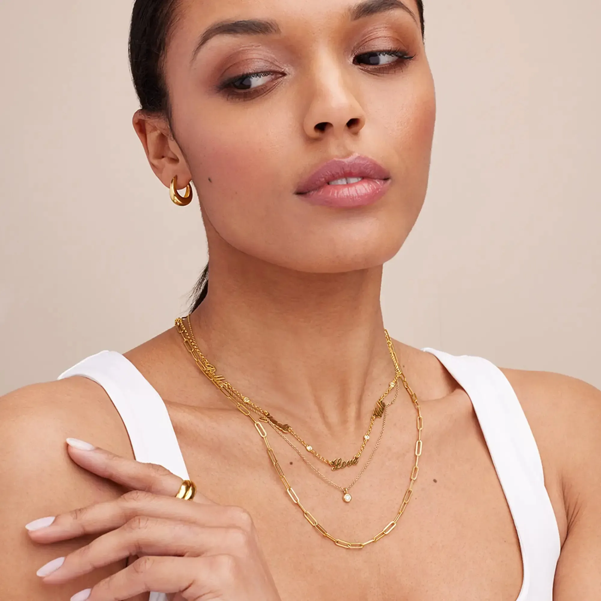 Customize Signature Name Pendant Necklace in 14K Gold