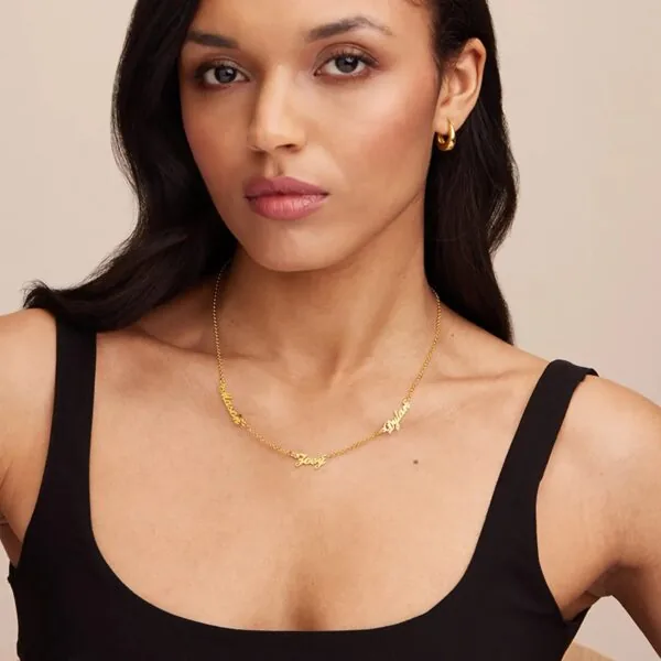 Customize Signature Name Pendant Necklace in 14K Gold