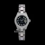 Black Dial Diamond Markers Iced Out Moissanite Diamond Watch