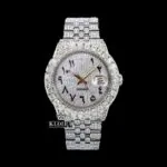 Diamond Bezel Arabic Dial Fully Iced Out Moissanite Watch