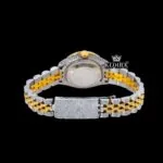 Diamond Marker Blue Dial Two Tone Iced Out Moissanite Diamond Watch Caseback View