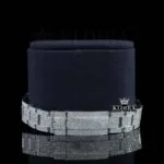 Diamond Markers Fully Bust Down White Dial Moissanite Diamond Watch Bracelet View
