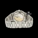 Diamond Markers White Dial Bust Down Moissanite Diamond Watch Caseback View