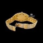 Diamond Markers White Dial Yellow Gold Moissanite Diamond Watch Caseback View