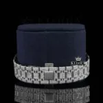 Diamond Stick Markers White Dial Fully Iced Out Moissanite Watch Bracelet View