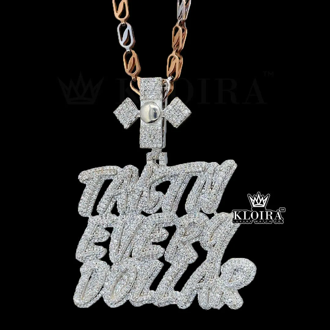 Every Dollar Hustle Pendant Closeup Front