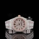 Fully Iced Out Two Tone Rose Gold Moissanite Diamond Watch