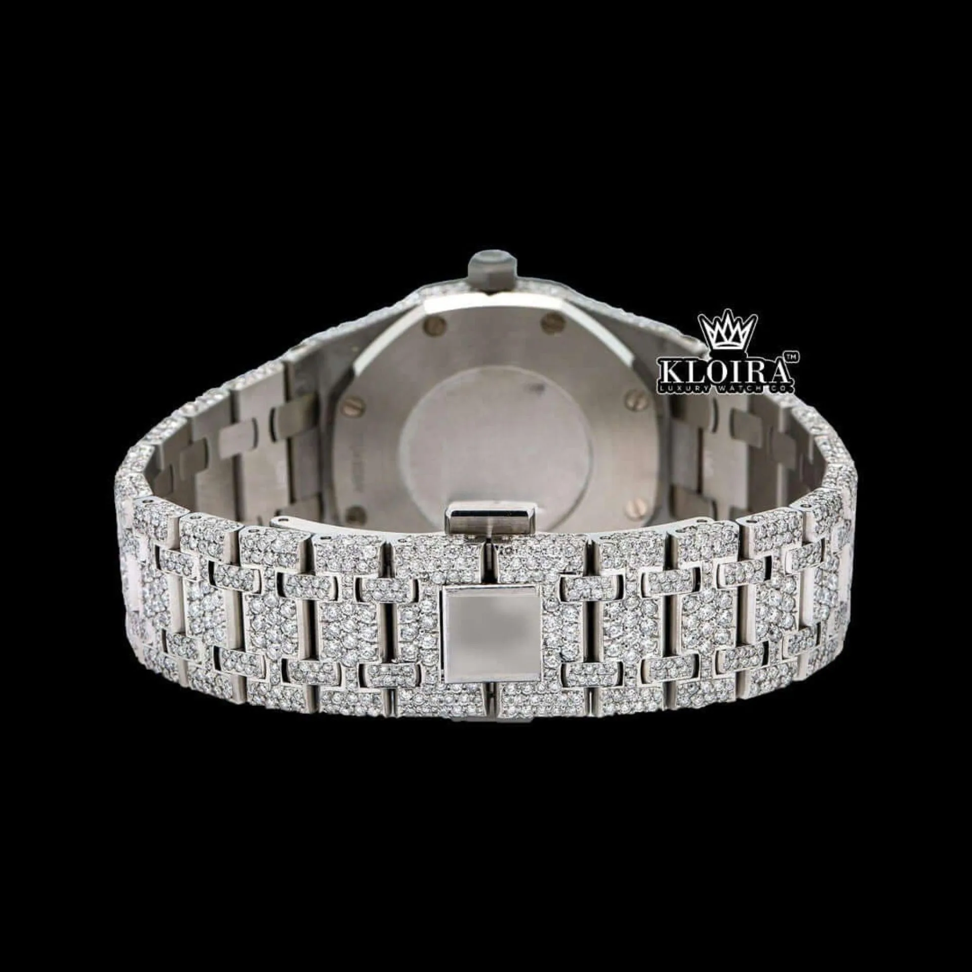 Fully Iced Out Red Stick Date Display Moissanite Watch