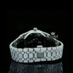 Fully Iced Out White Dial AP Moissanite Diamond Watch Caseback View