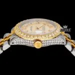 Golden Charm Moissanite Diamond Watch 14K Gold VVS 18 Carat 42mm Crown View
