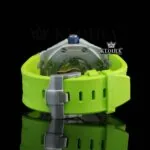 Green Dial White Stick Markers Semi Iced Out Moissanite Diamond Watch Strap View