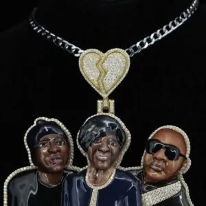 Moissanite Triad Hip Hop Pendant