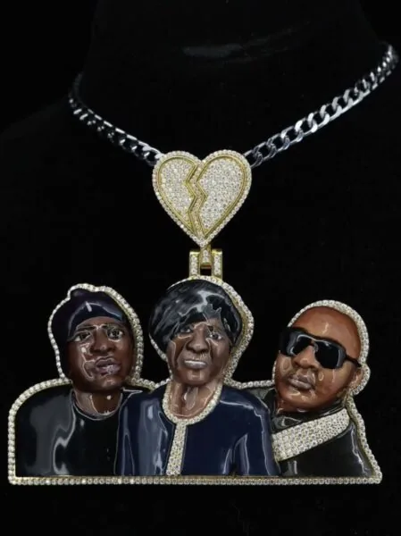 Moissanite Triad Hip Hop Pendant - Hip Hop Three Person One