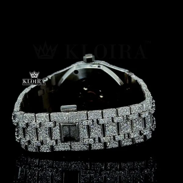 Iced Out AP Moissanite Watch Caseback View