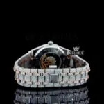 Iced Out AP Two Tone Rose Gold Moissanite Diamond Watch Caseback View