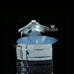 Iced Out Black Dial Rubber Strap Moissanite Diamond Watch​ Caseback View