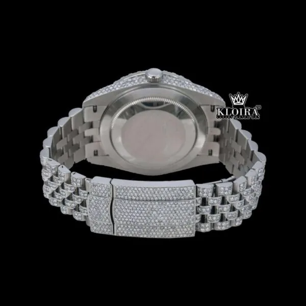 Iced Out Rolex Moissanite Watch Caseback View