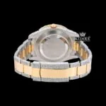 Iced Out Yellow Dial Rainbow Roman Numerals Two Tone Moissanite Watch Caseback View
