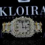Jesus Thorn Yellow Gold Arabic Numerals Fully Iced Moissanite Diamond Watch