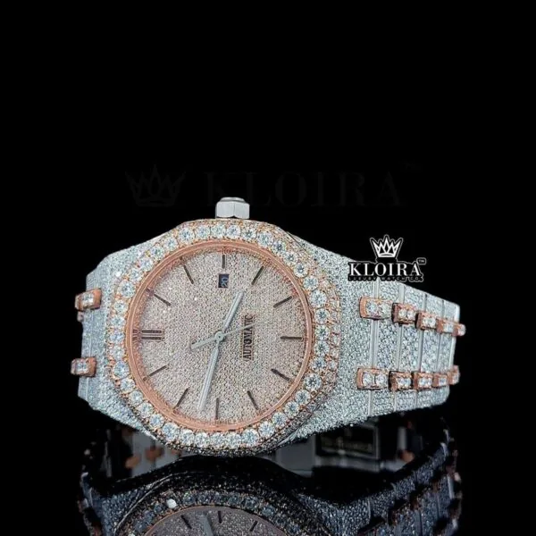 Mens AP Moissanite Watch Close Up Dial View