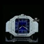 Mens Cartier Moissanite Watch Front View