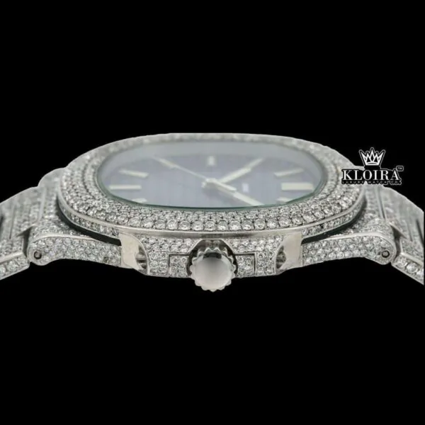 Mens Patek Philippe Moissanite Watch Crown View