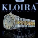 Mens Rolex Moissanite Watch Left Profile View