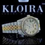 Mens Rolex Moissanite Watch Right Profile View