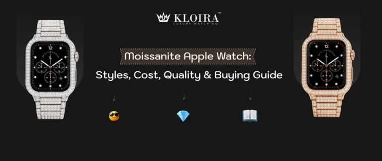 moissanite Apple Watch styles cost quality and buying guide with iced out designs