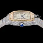 Moissanite Cartier Style Watch Crown View