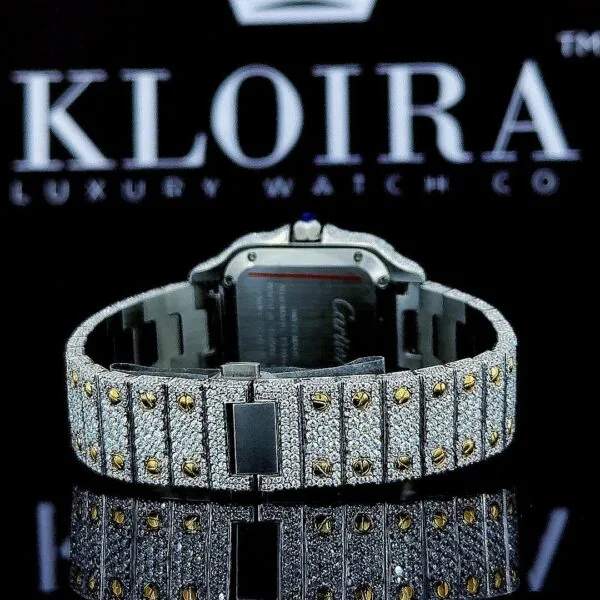 Moissanite Cartier Watch Arabic Back View