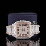 Moissanite Cartier Watch Cose Up Front View