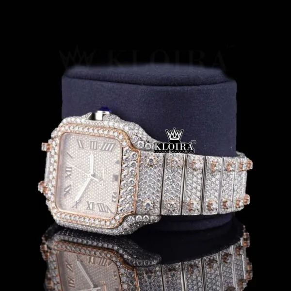 Moissanite Cartier Watch Right Strap View