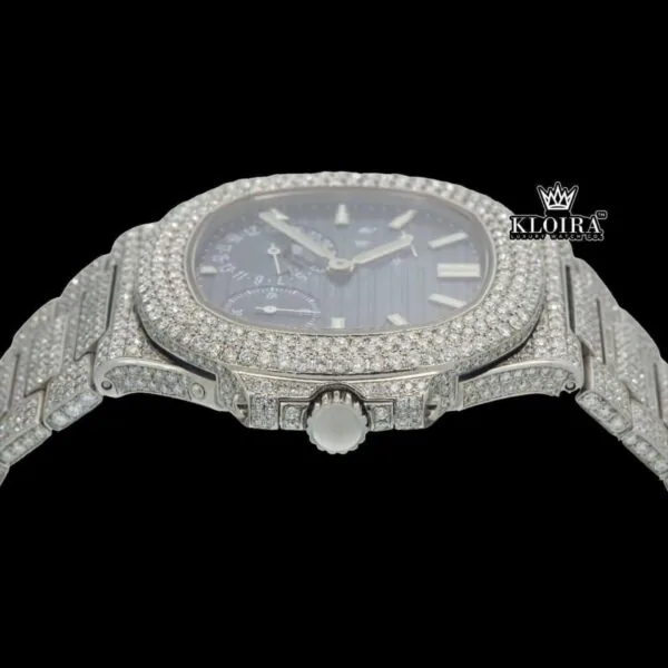 Moissanite Patek Philippe Style Watch Crown View