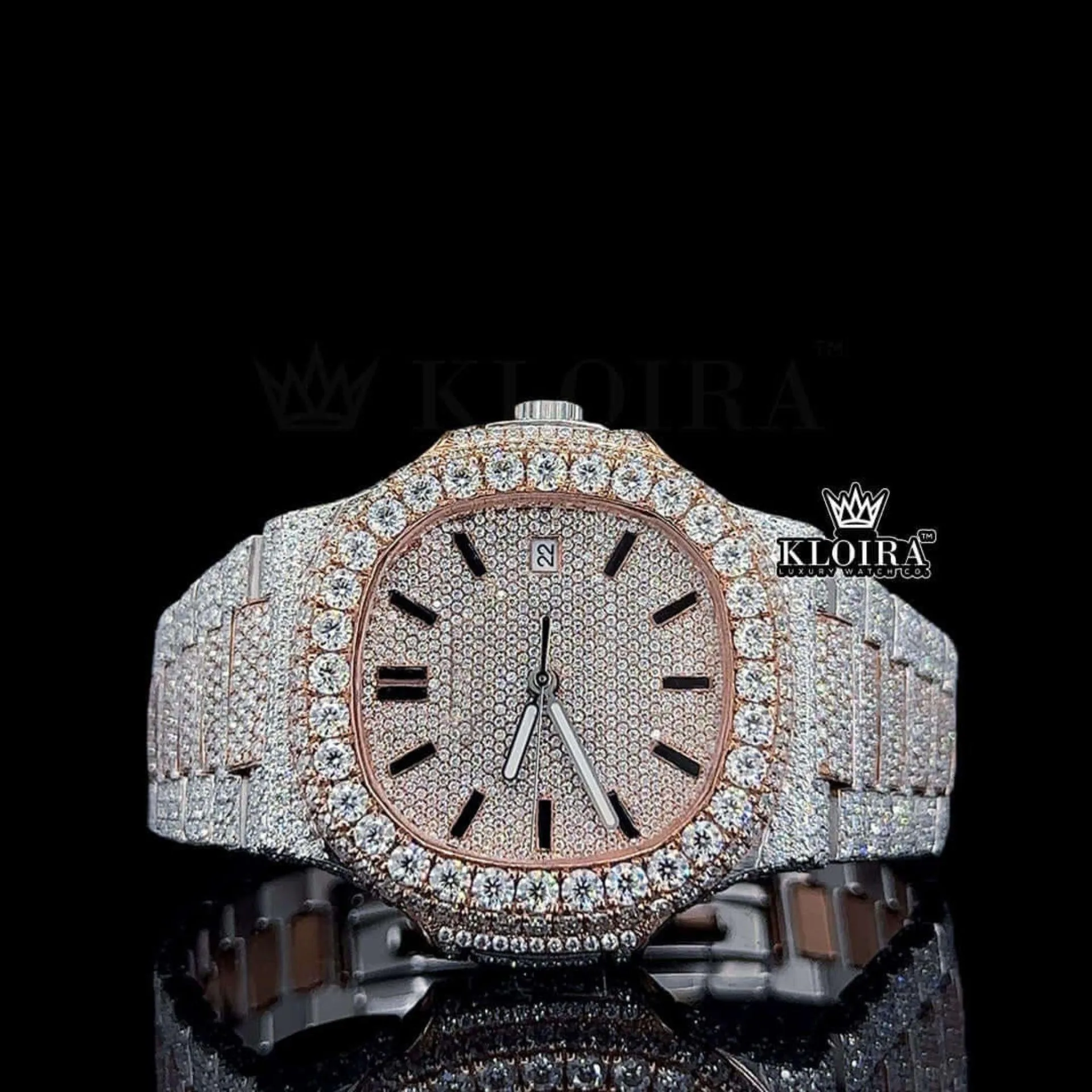 Moissanite Patek Philippe Watch Front Face View