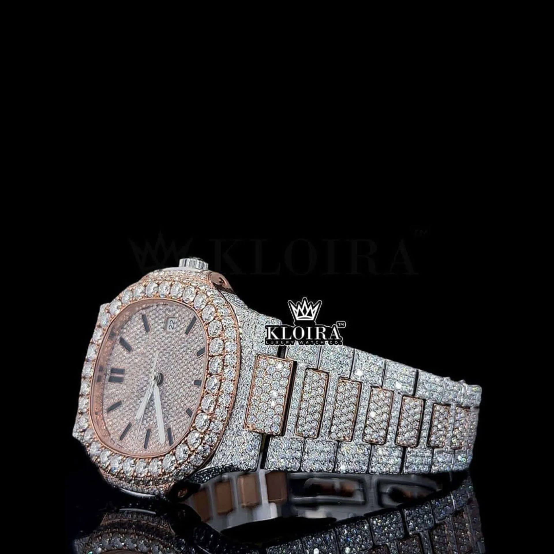 Moissanite Patek Philippe Watch Left Side View