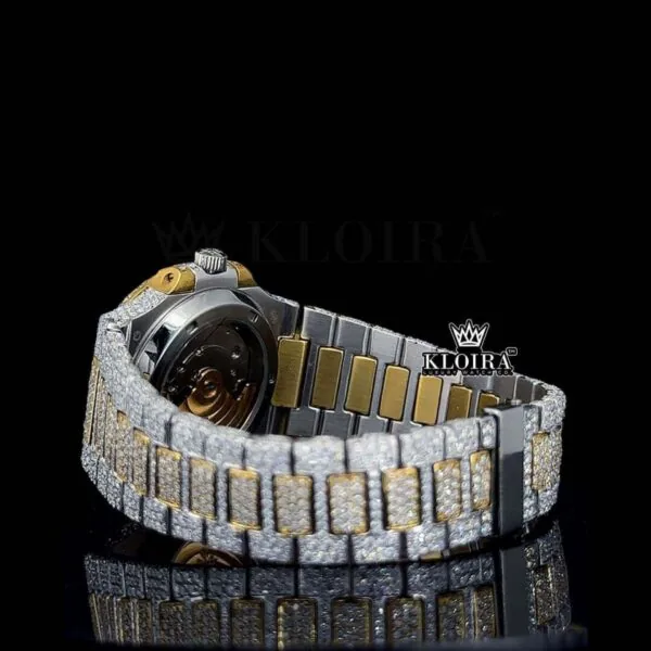 Patek Philippe Watch Bust Down Moissanite Left Strap View