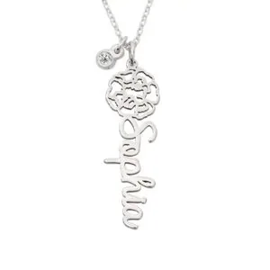 Blossom Personalized Name Pendant Necklace in 14K Gold
