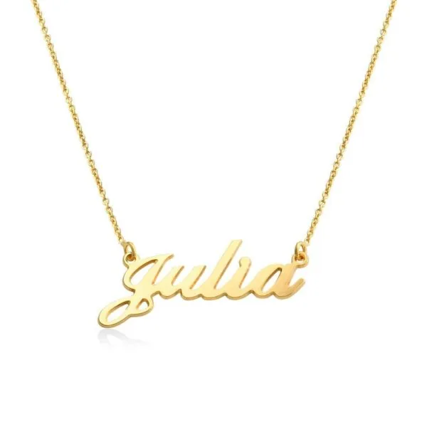 Classic Cocktail Name Necklace in Gold Plating - Personalized Classic Name Necklace In Vermeil