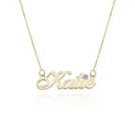 Personalized Cursive Name Pendant in 14K Gold