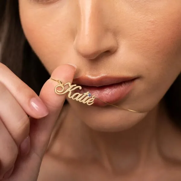 Personalized Cursive Name Pendant in 14K Gold