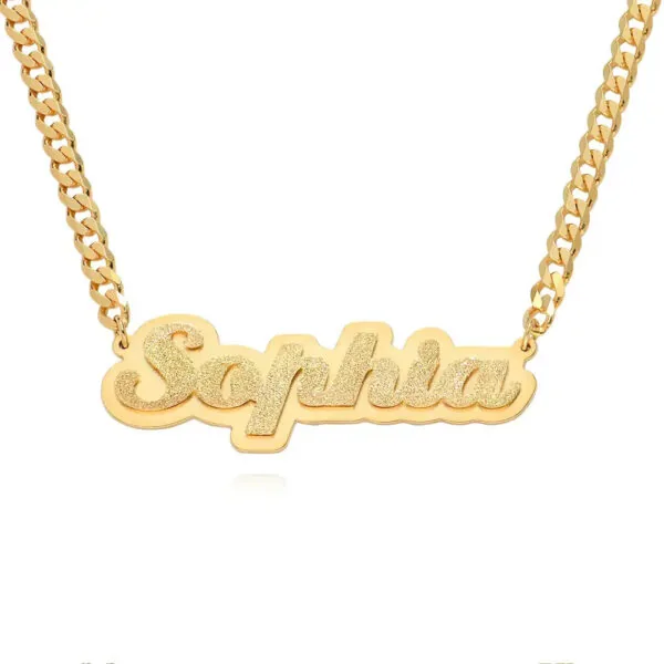 Personalized Elegant Script Name Pendant in 14K Gold